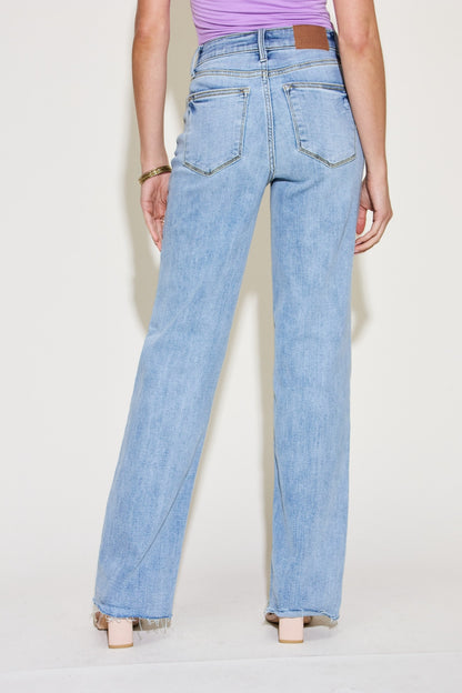 Judy Blue Full Size V Front Waistband Straight Jeans-Teresa&#39;s Fashionista LLC