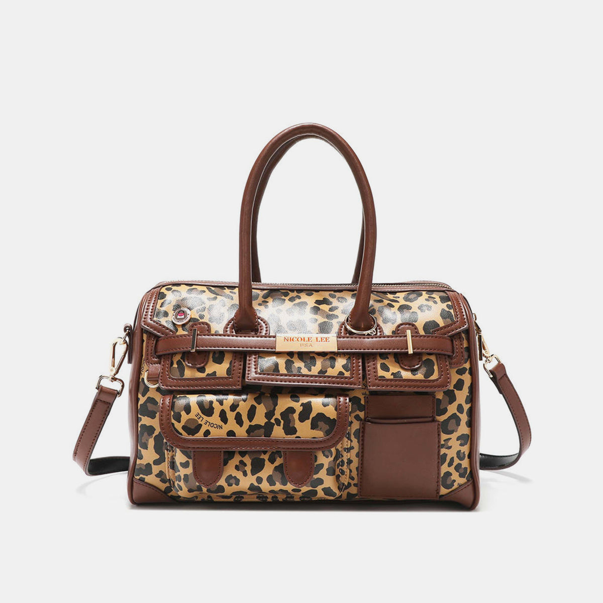 Nicole Lee USA Leopard Boston Bag-Teresa&#39;s Fashionista LLC