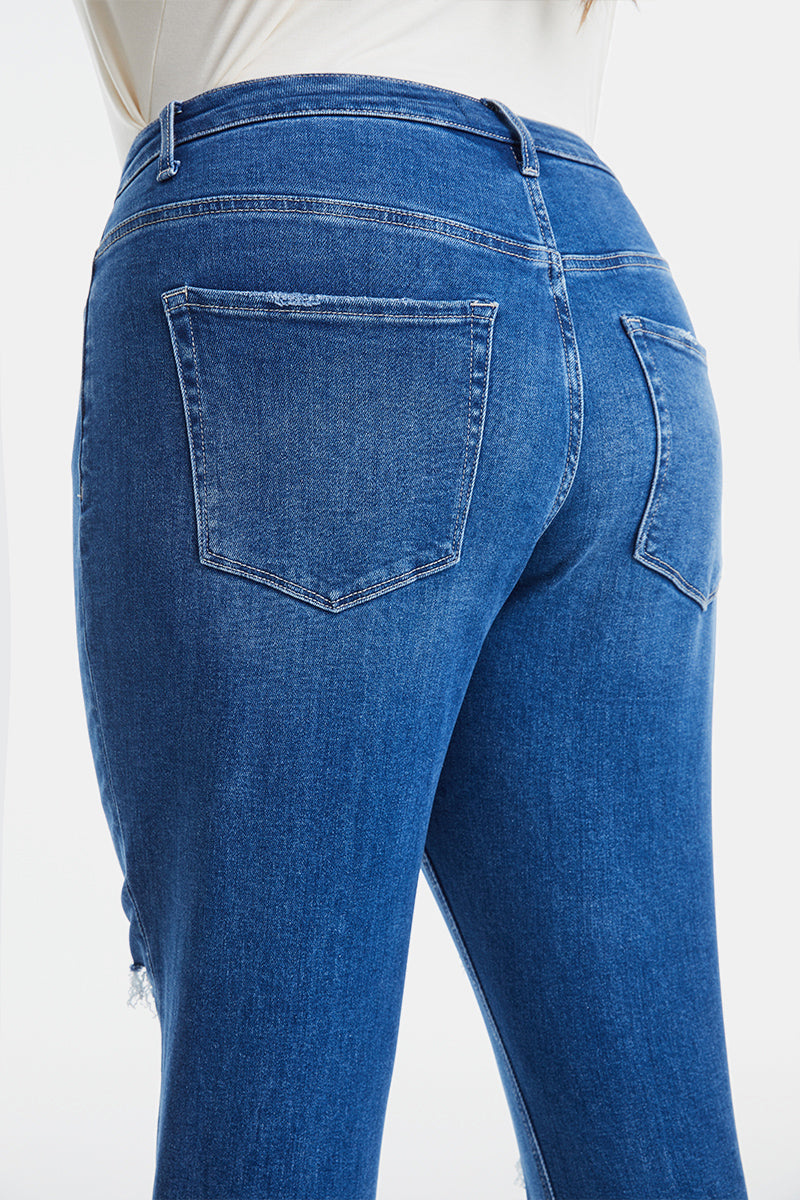 BAYEAS Full Size Distressed High Waist Mom Jeans-Teresa&#39;s Fashionista LLC