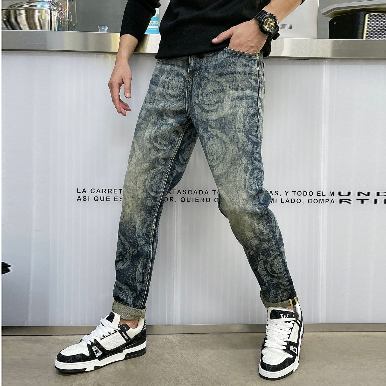 Fashion Men's Jeans Casual Stretch Pants-Teresa&#39;s Fashionista LLC