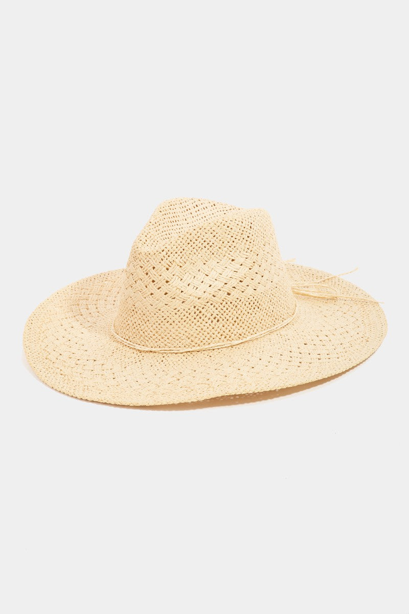 Fame Straw Braided Sun Hat-Teresa&#39;s Fashionista LLC