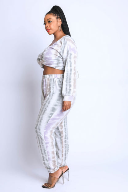 Tie Die Off Shoulder Set-Teresa&#39;s Fashionista LLC