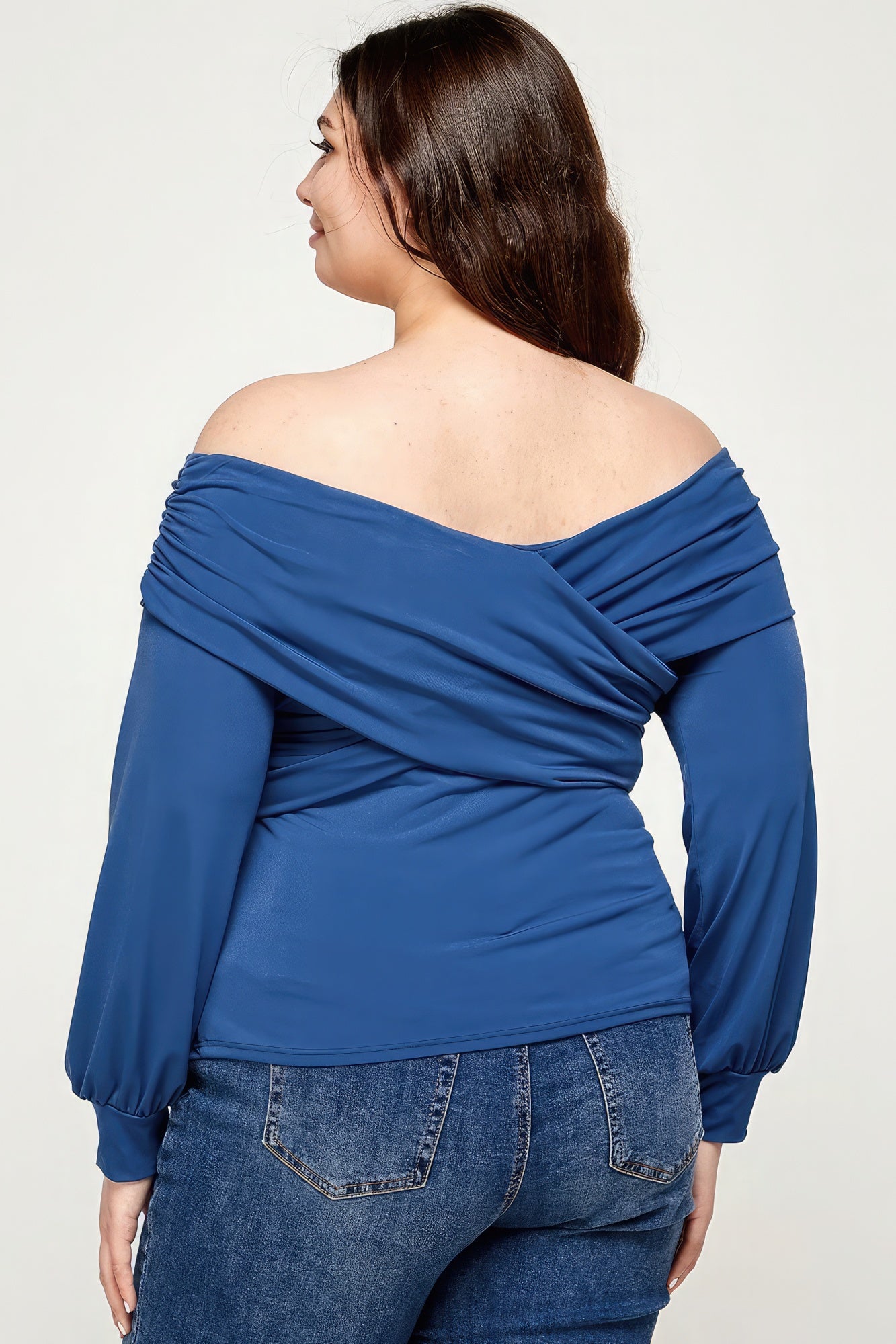 Plus Size Solid Wrap Dressy Top-Teresa&#39;s Fashionista LLC