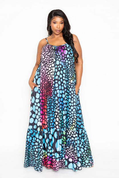 Printed Voluminous Maxi Dress-Teresa&#39;s Fashionista LLC