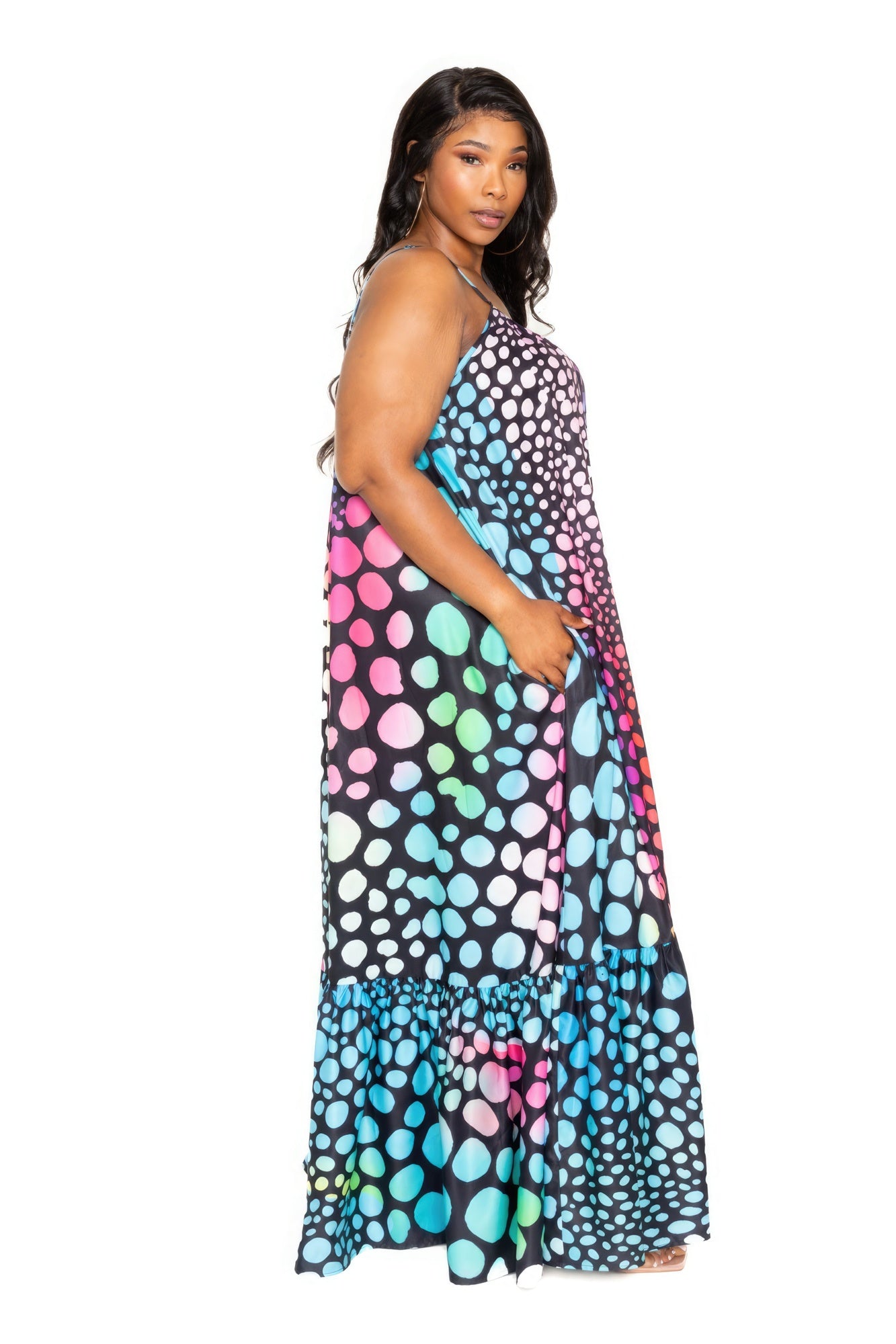 Printed Voluminous Maxi Dress-Teresa&#39;s Fashionista LLC