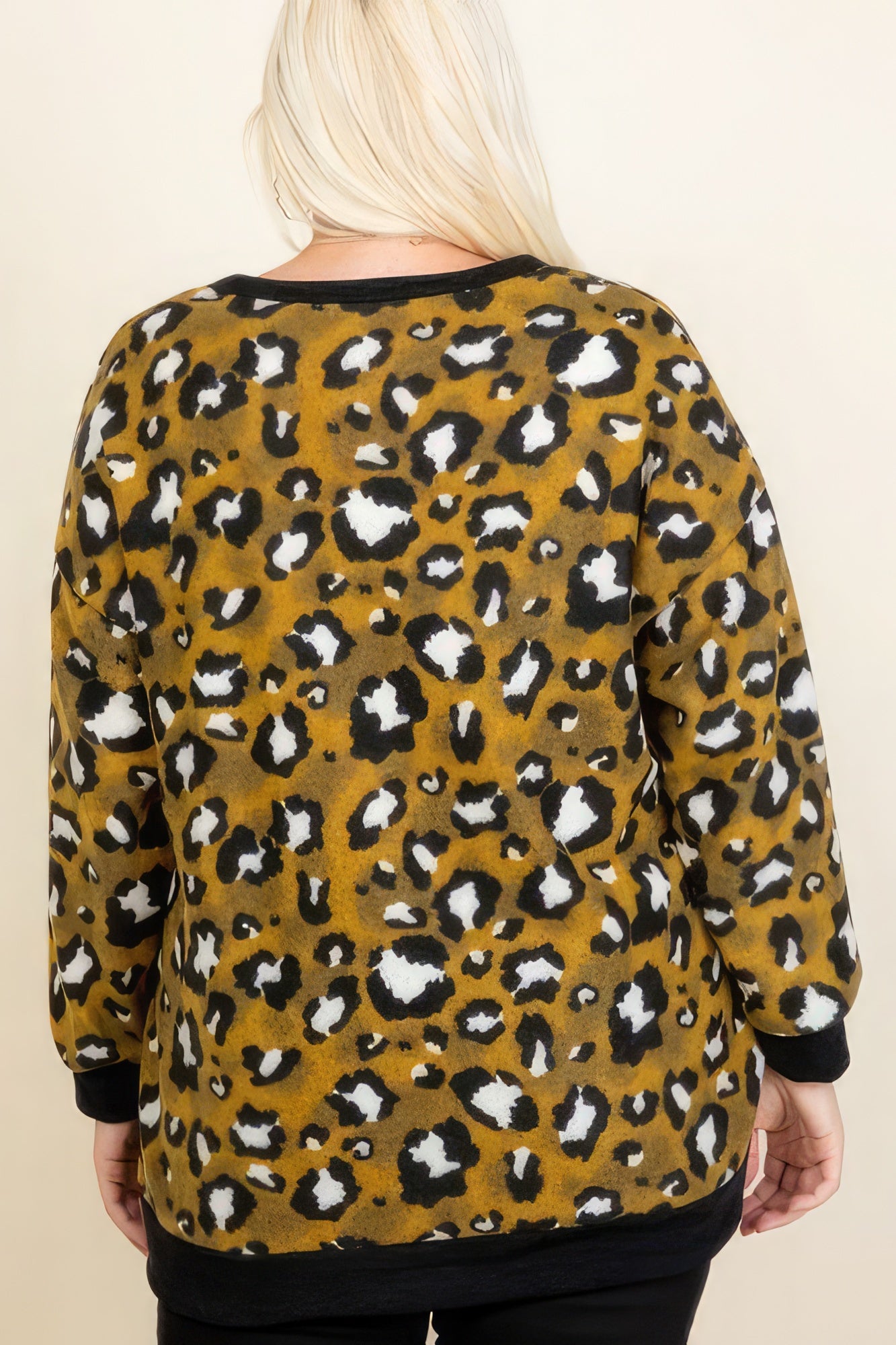 Plus Size Cozy Animal Mir Print With Brush Button Up Cardigan-Teresa&#39;s Fashionista LLC