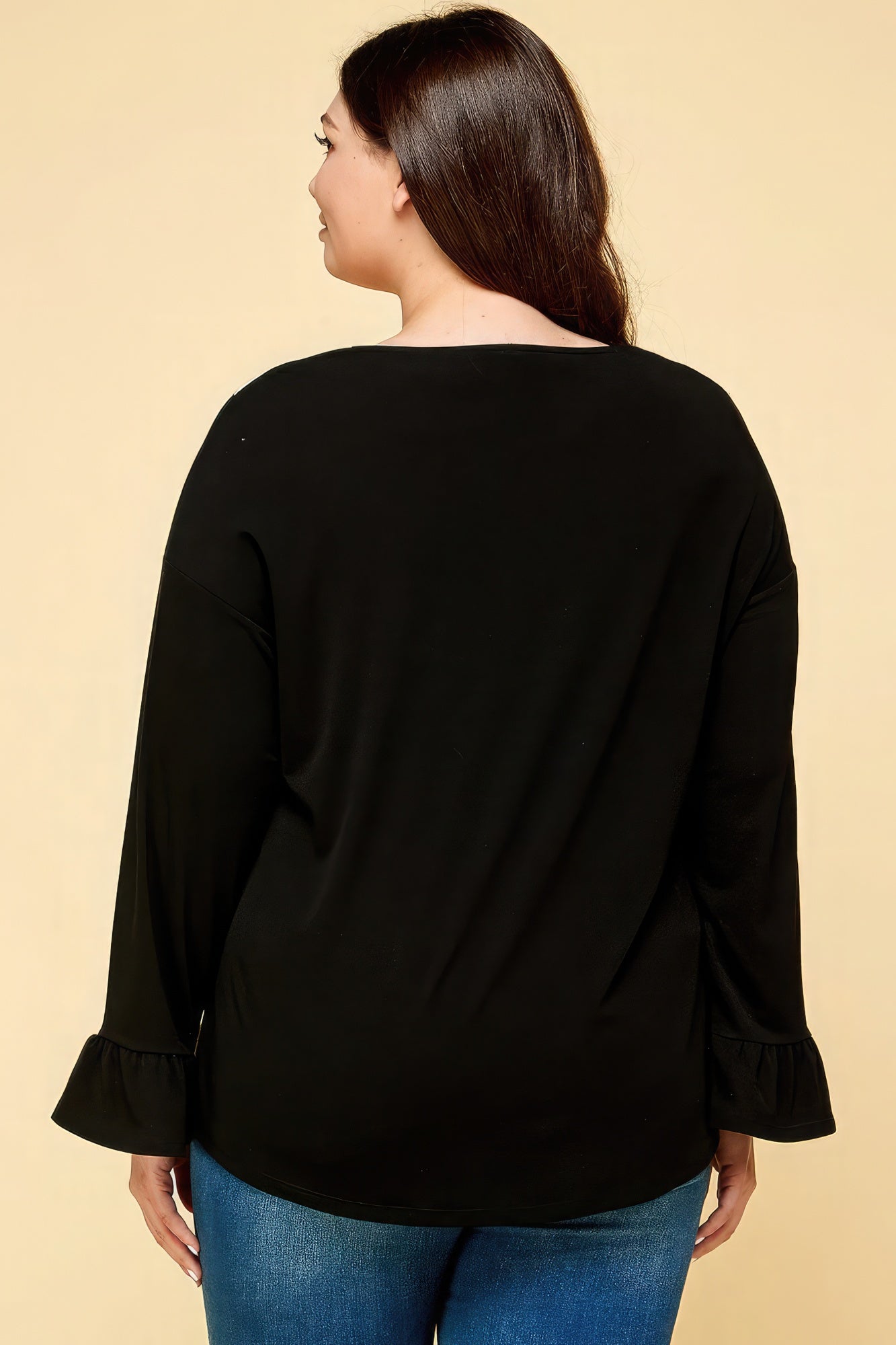 Plus Size Solid Long Sleeve Top-Teresa&#39;s Fashionista LLC