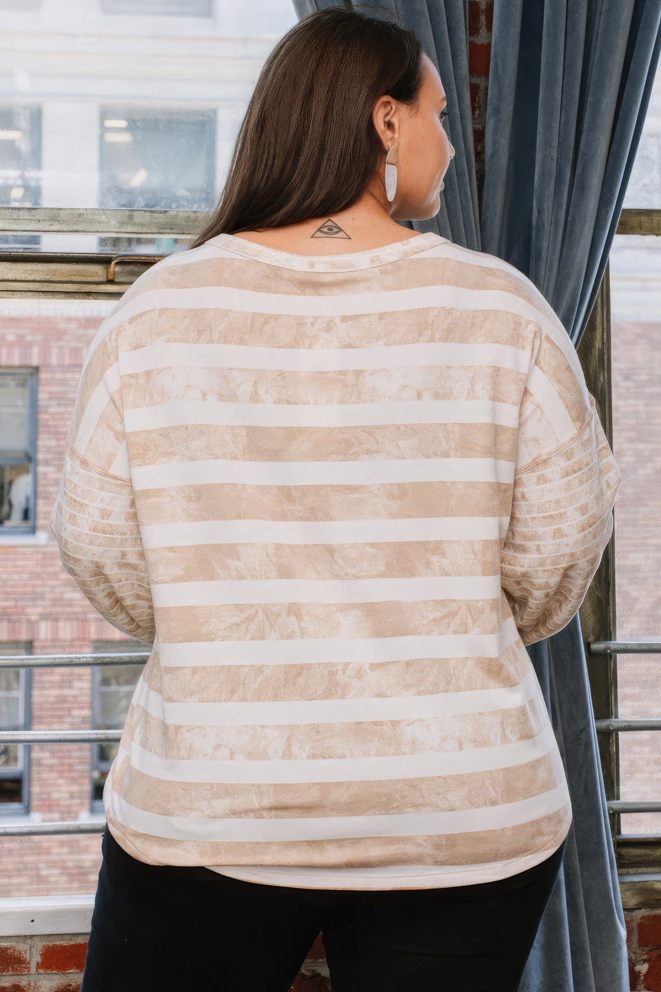 Stripe Printed French Terry Top-Teresa&#39;s Fashionista LLC