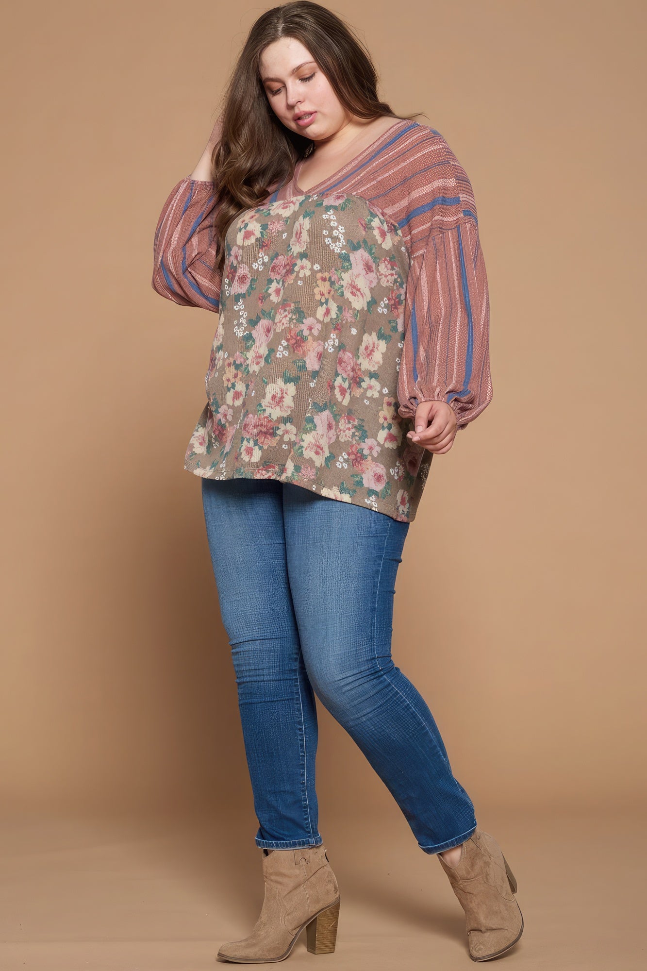 Floral Printed Knit Top-Teresa&#39;s Fashionista LLC