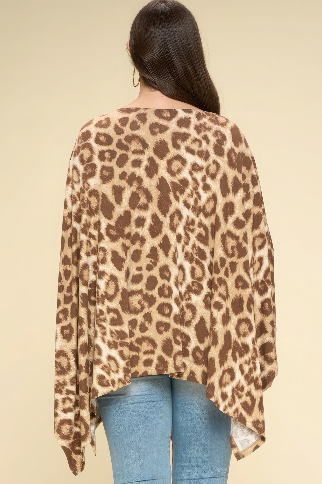 Animal Printed Rayon Span Poncho-Teresa&#39;s Fashionista LLC