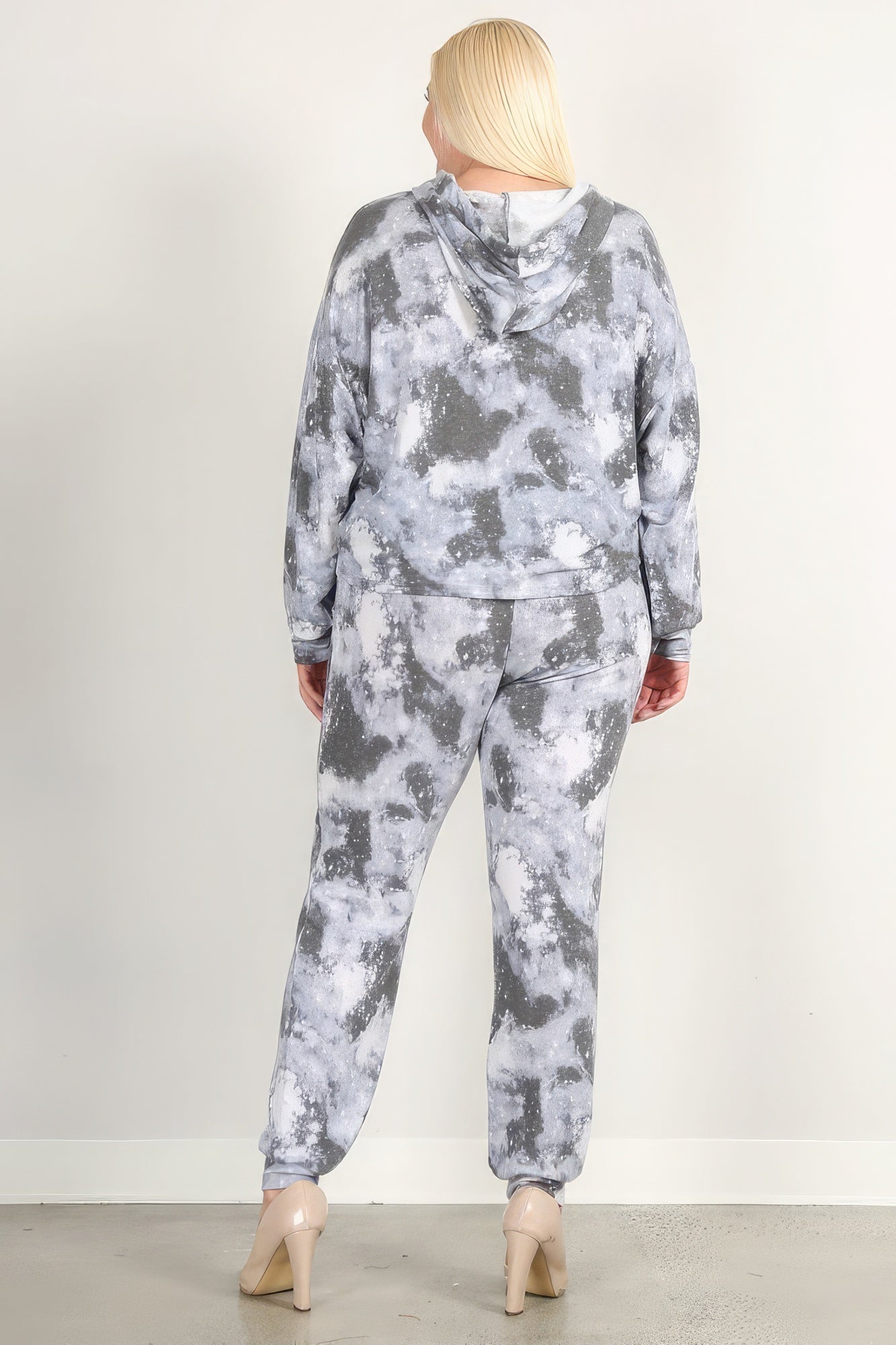 Tie Dye Print Pullover Hoodie And Sweatpants-Teresa&#39;s Fashionista LLC