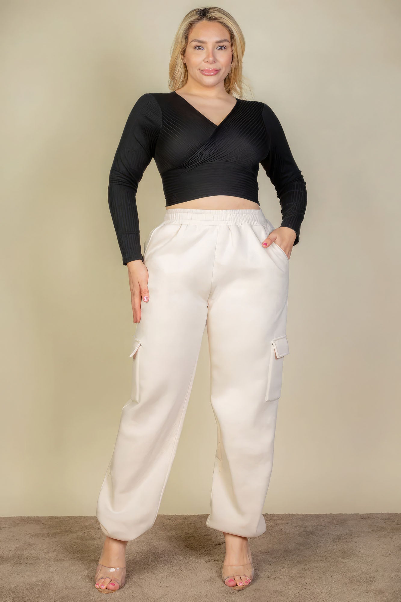 Plus Size Side Pocket Drawstring Waist Sweatpants-Teresa&#39;s Fashionista LLC