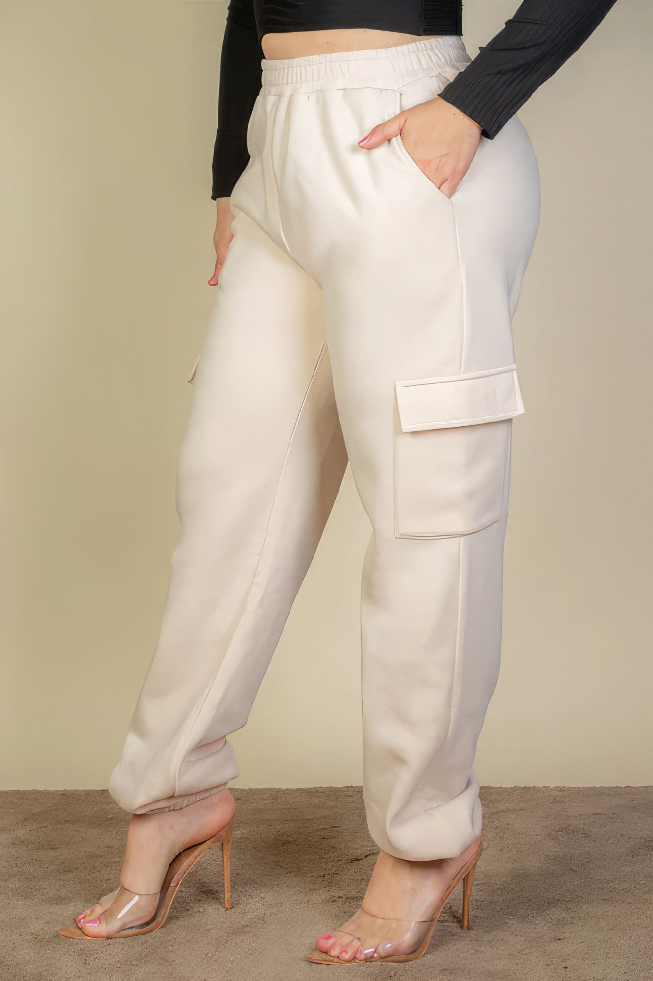 Plus Size Side Pocket Drawstring Waist Sweatpants-Teresa&#39;s Fashionista LLC