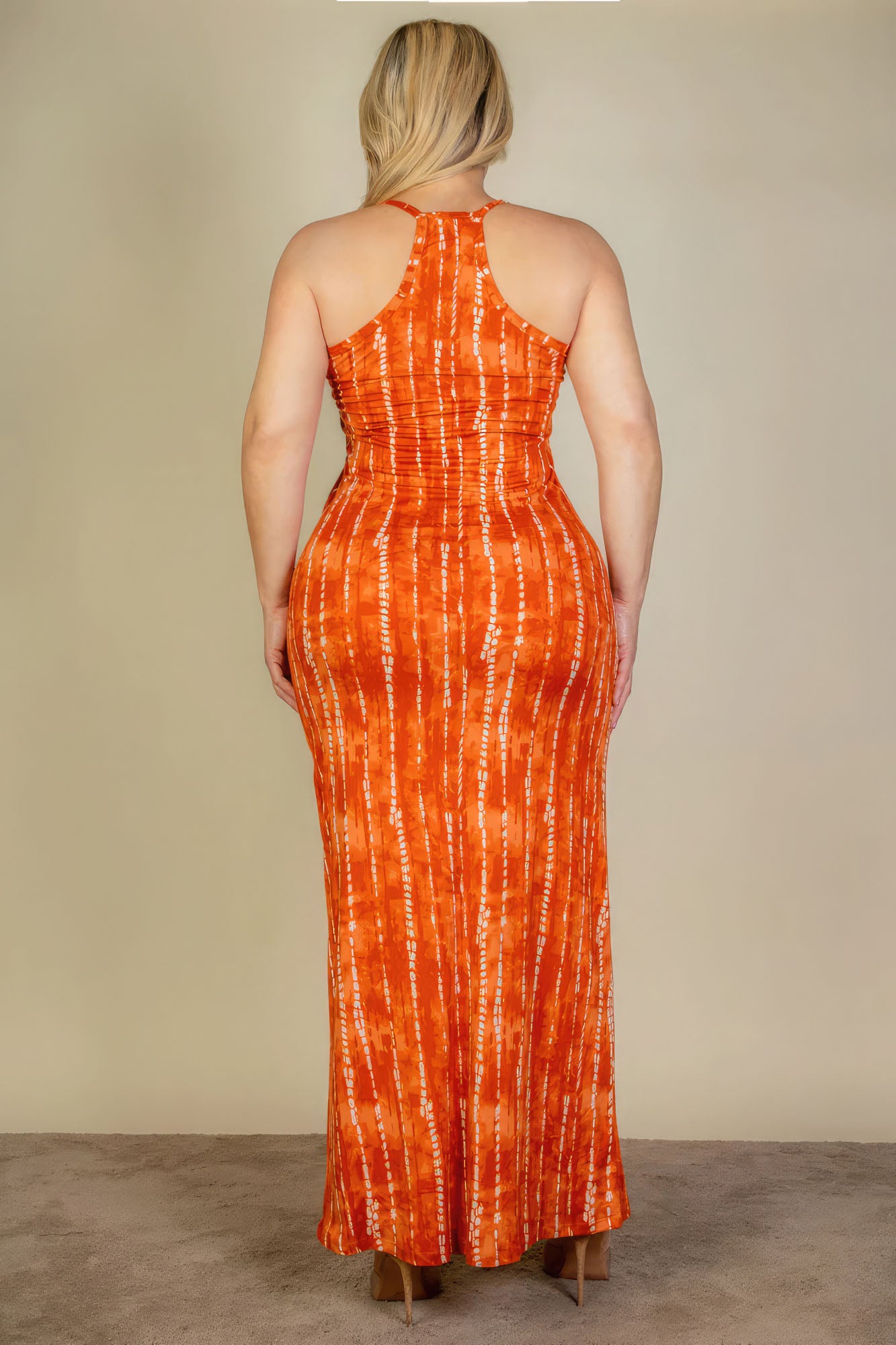 Plus Size Tie Dye Printed Cami Bodycon Maxi Dress-Teresa&#39;s Fashionista LLC