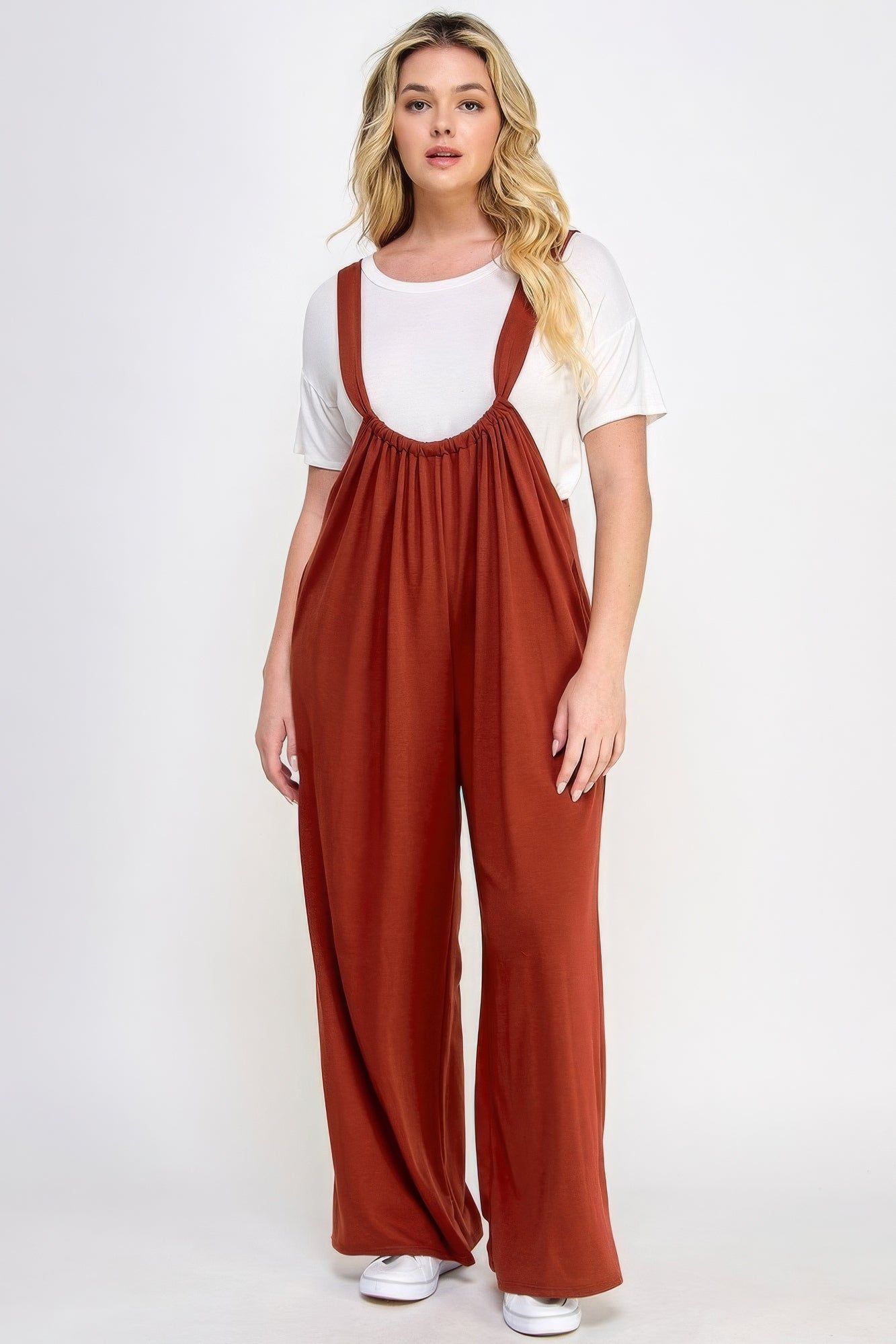 French Terry Wide Leg Jumpsuit Overalls-Teresa&#39;s Fashionista LLC