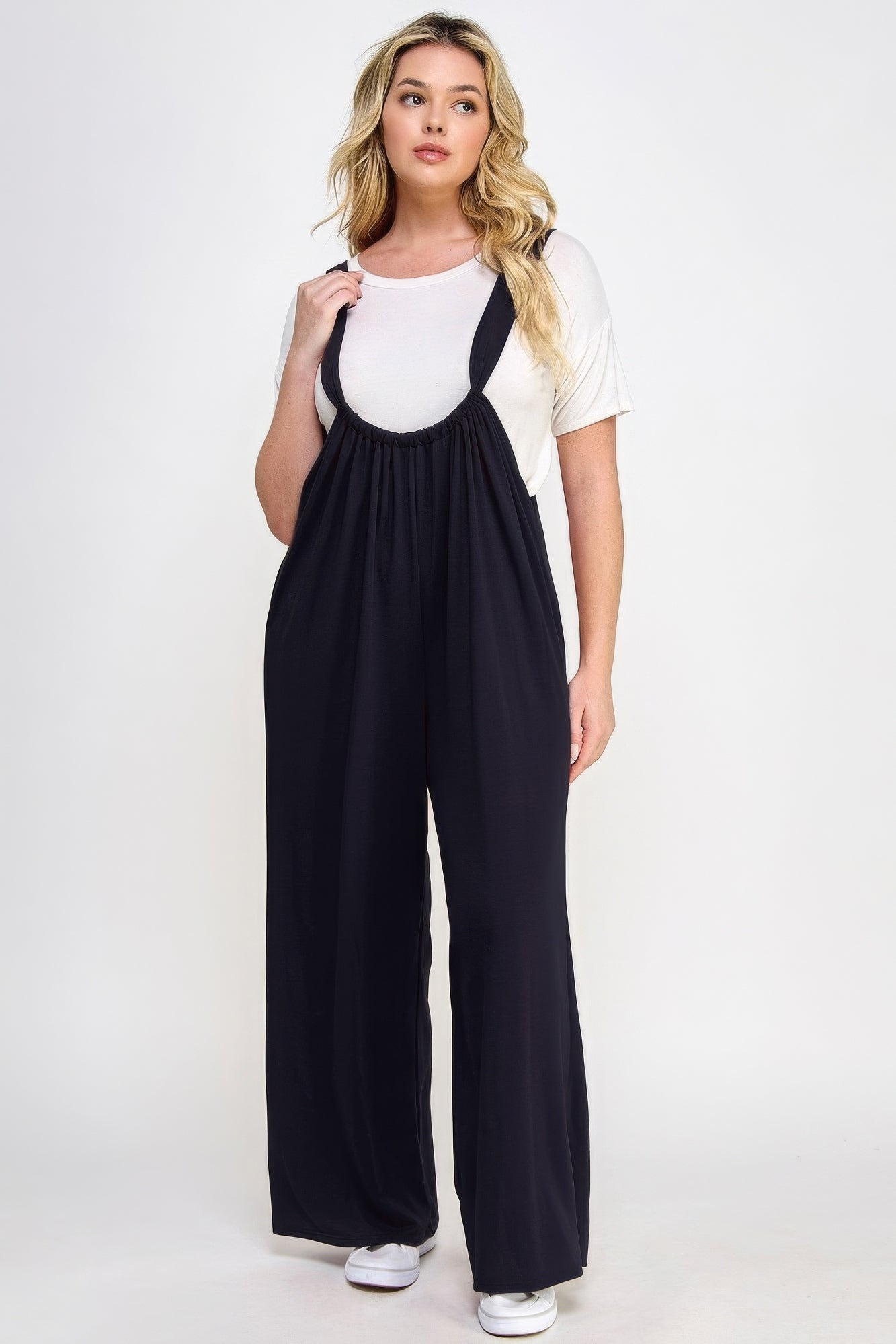 French Terry Wide Leg Jumpsuit Overalls-Teresa&#39;s Fashionista LLC