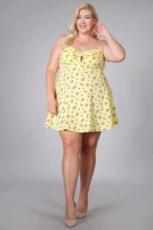 Plus Size Floral Fit And Flare Dress-Teresa&#39;s Fashionista LLC