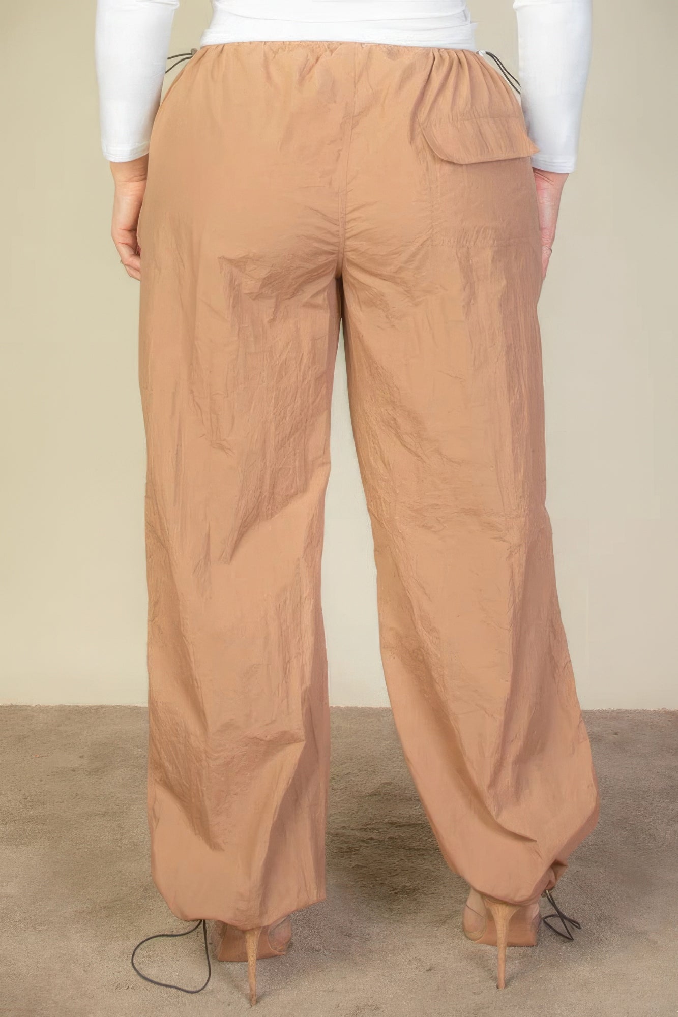 Plus Size Drawstring Waist Parachute Pants-Teresa&#39;s Fashionista LLC