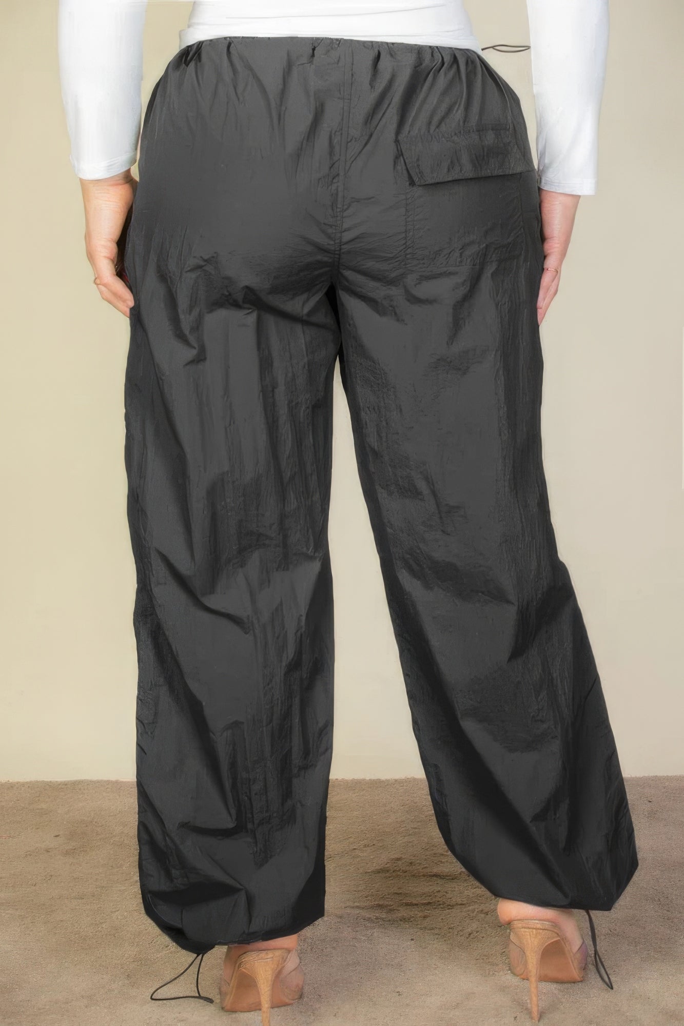 Plus Size Drawstring Waist Parachute Pants-Teresa&#39;s Fashionista LLC