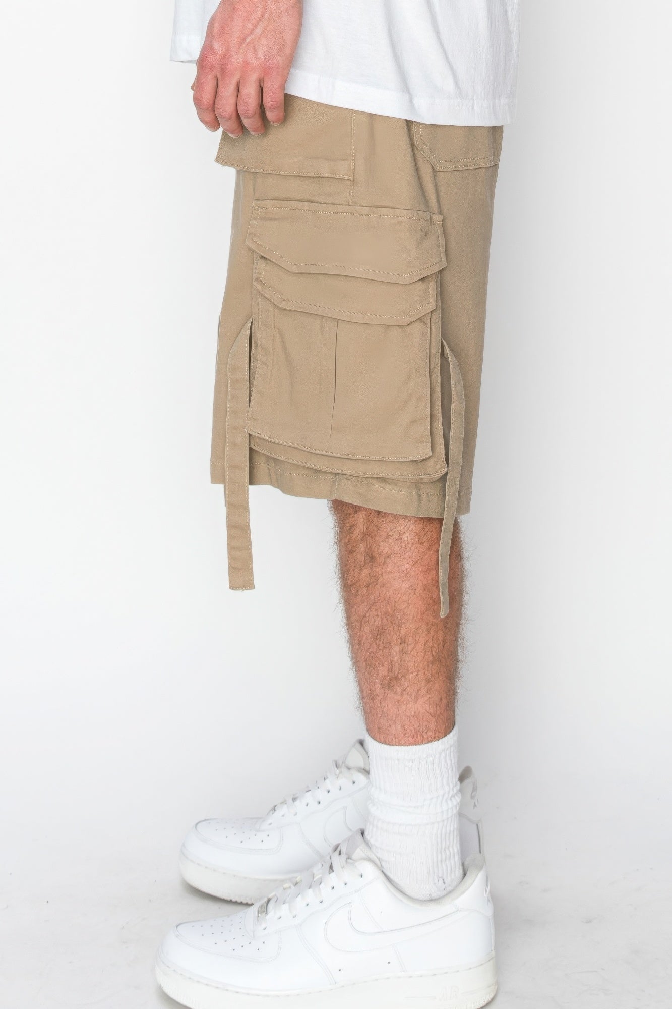 Twill Tuility Jogger Shorts-Teresa&#39;s Fashionista LLC