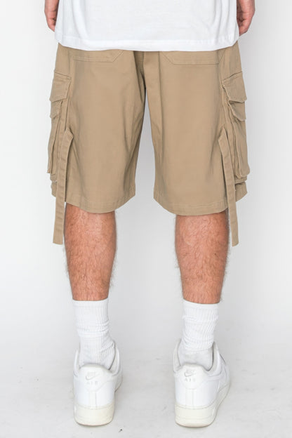 Twill Tuility Jogger Shorts-Teresa&#39;s Fashionista LLC