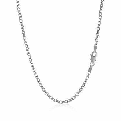 Sterling Silver Rhodium Plated Cable Chain (2.75 mm)-Teresa&#39;s Fashionista LLC