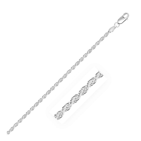 Sterling Silver Diamond Cut Rope Style Chain (2.90 mm)-Teresa&#39;s Fashionista LLC