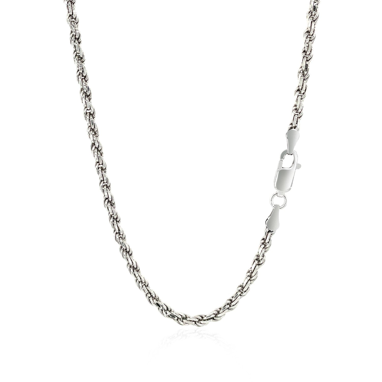 Sterling Silver Diamond Cut Rope Style Chain (2.90 mm)-Teresa&#39;s Fashionista LLC