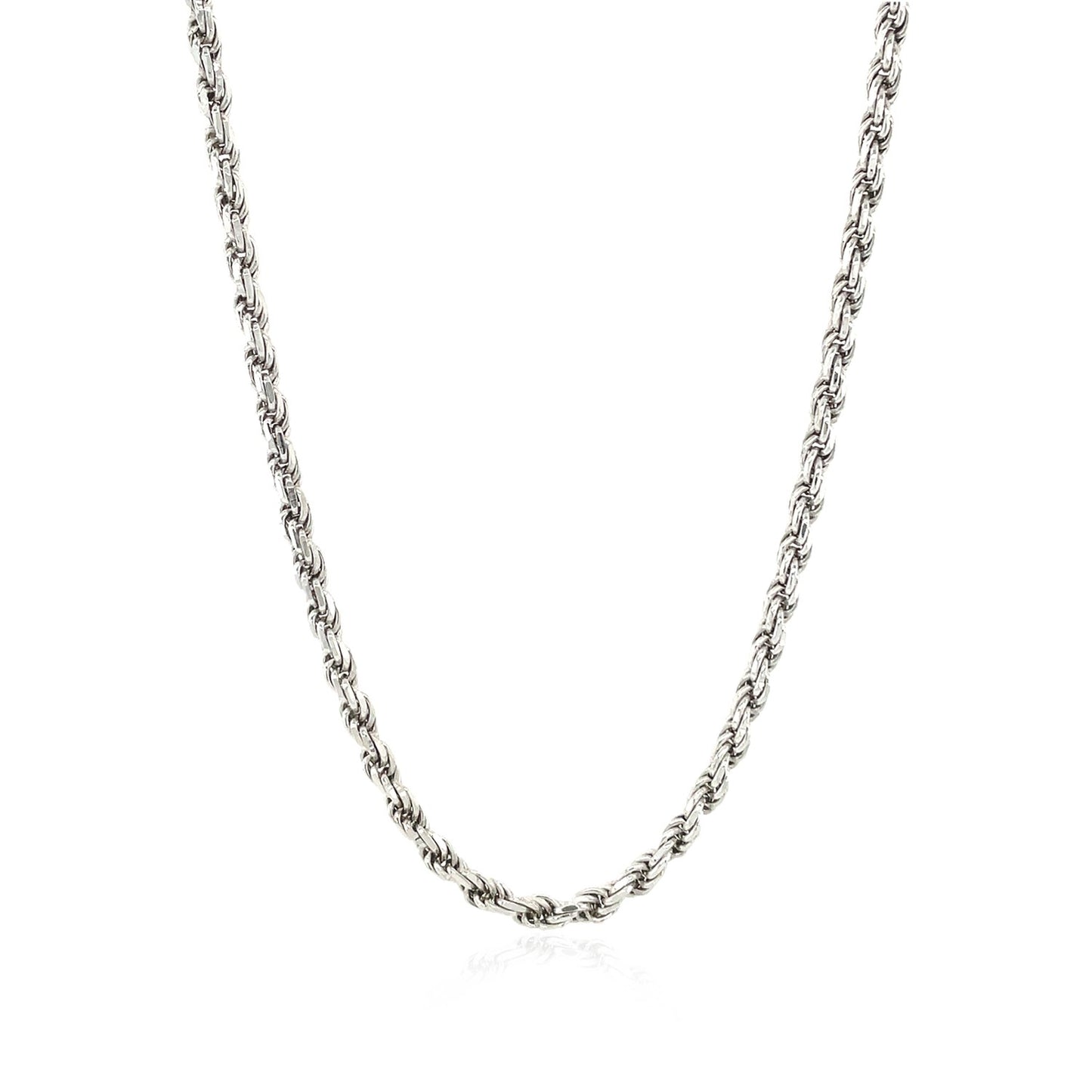 Sterling Silver Diamond Cut Rope Style Chain (2.90 mm)-Teresa&#39;s Fashionista LLC