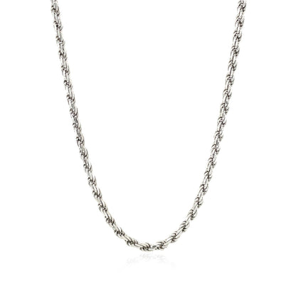 Sterling Silver Diamond Cut Rope Style Chain (2.90 mm)-Teresa&#39;s Fashionista LLC