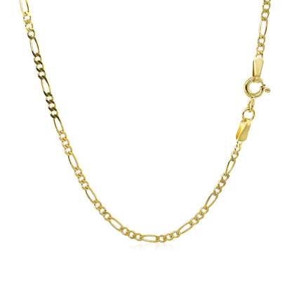 14k Yellow Gold Solid Figaro Chain (1.90 mm)