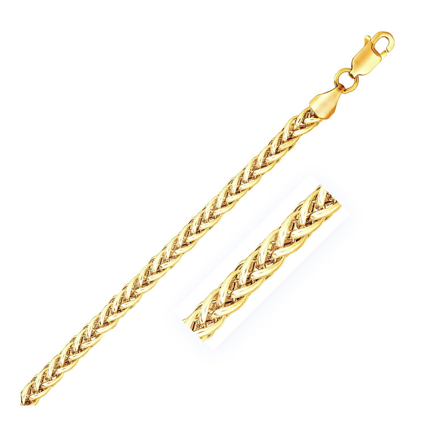 14k Yellow Gold Light Weight Wheat Chain (3.20 mm)-Teresa&#39;s Fashionista LLC