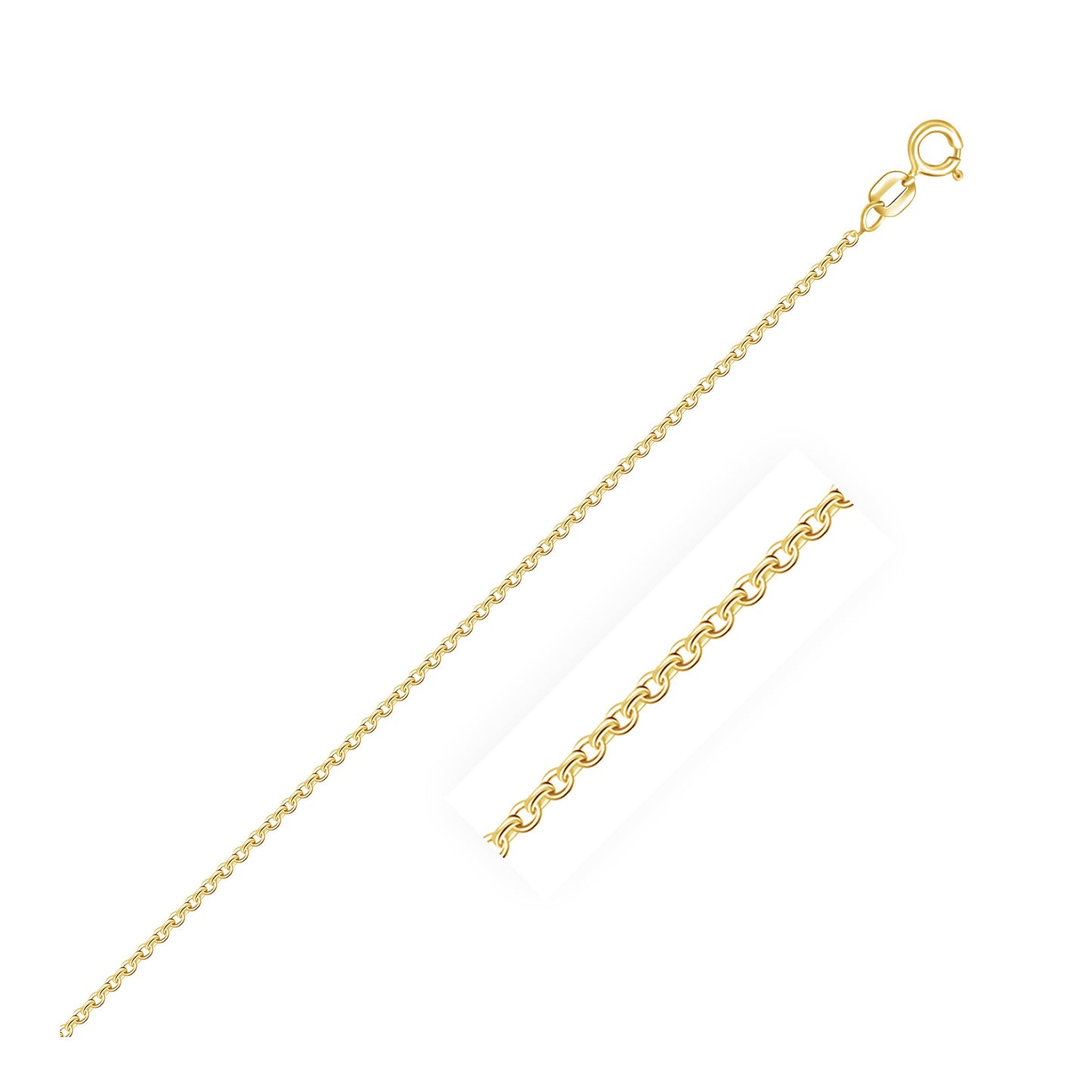 14k Yellow Gold Diamond Cut Cable Link Chain (1.10 mm)-Teresa&#39;s Fashionista LLC