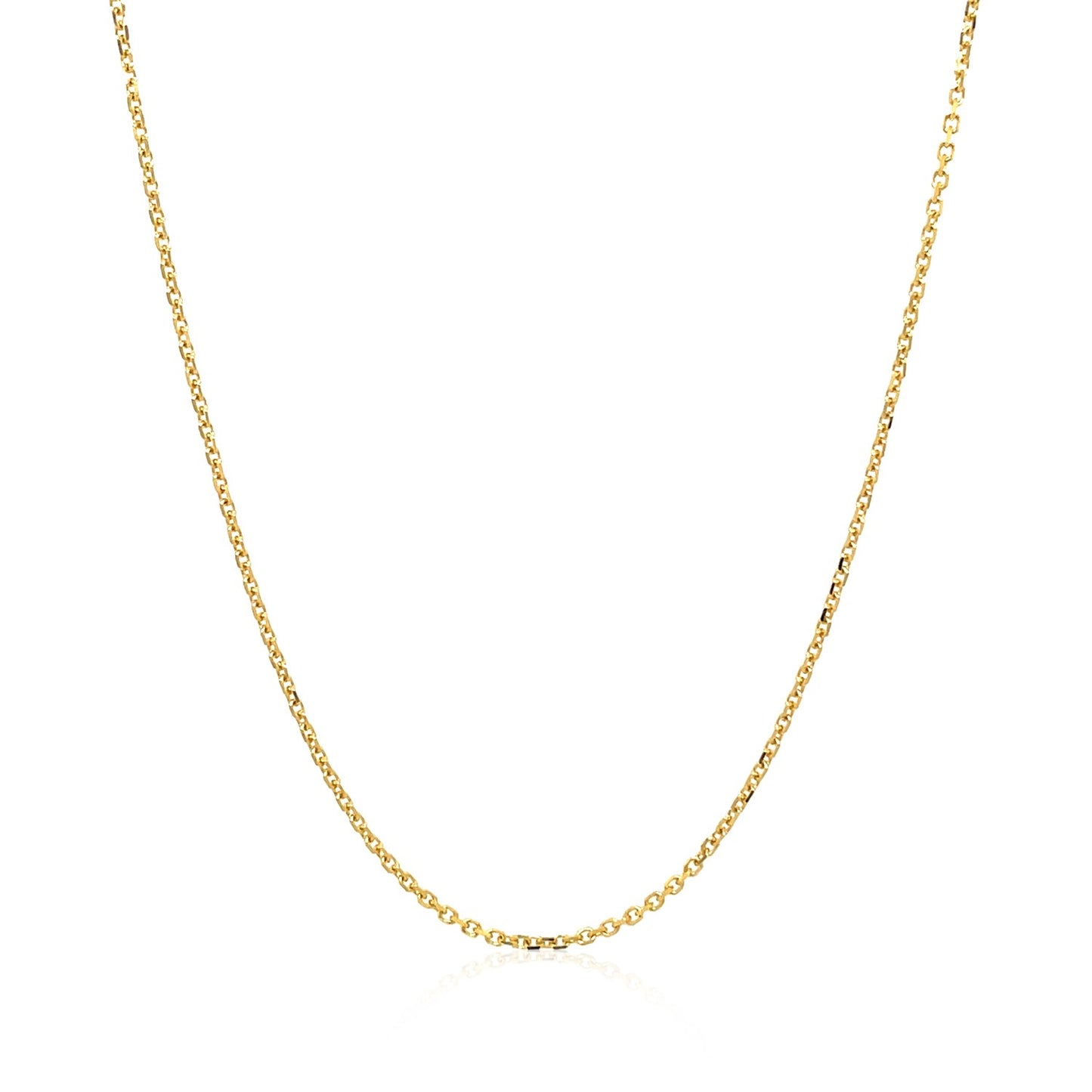 14k Yellow Gold Diamond Cut Cable Link Chain (1.10 mm)-Teresa&#39;s Fashionista LLC