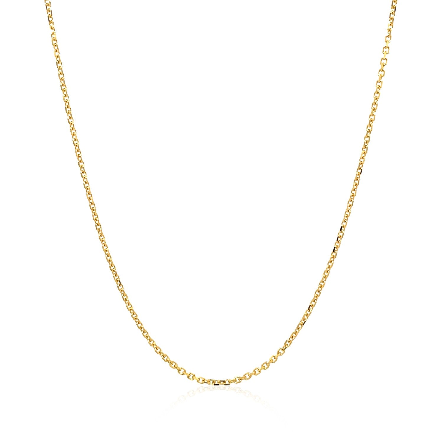 14k Yellow Gold Diamond Cut Cable Link Chain (1.10 mm)-Teresa&#39;s Fashionista LLC