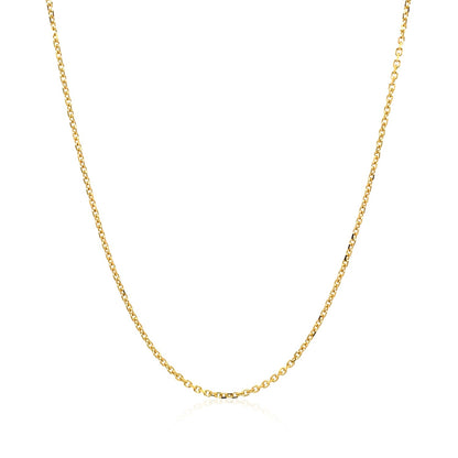 14k Yellow Gold Diamond Cut Cable Link Chain (1.10 mm)-Teresa&#39;s Fashionista LLC