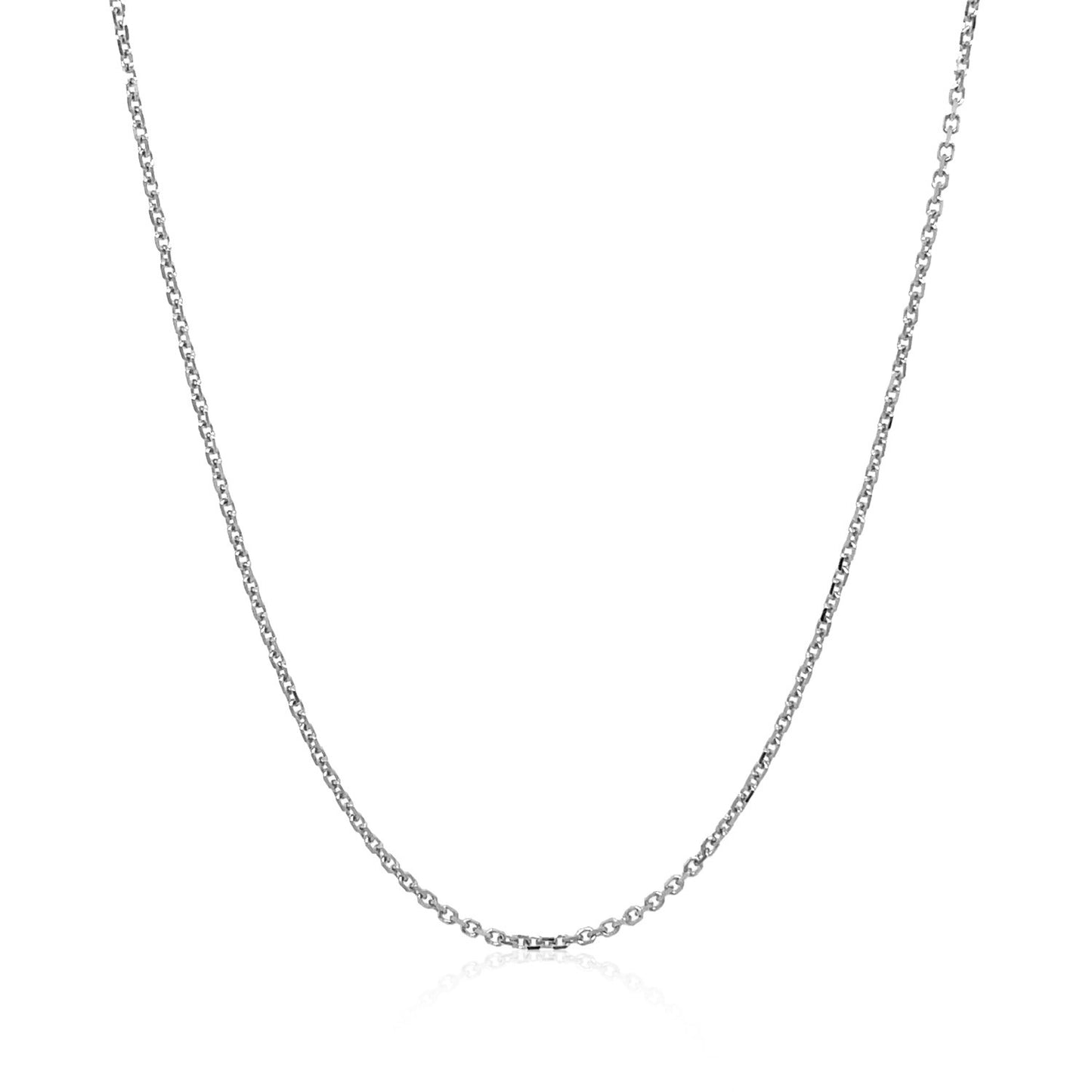 14k White Gold Diamond Cut Cable Link Chain (1.10 mm)-Teresa&#39;s Fashionista LLC