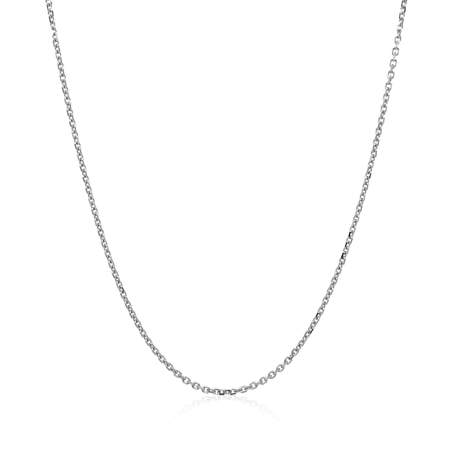 14k White Gold Diamond Cut Cable Link Chain (1.10 mm)-Teresa&#39;s Fashionista LLC