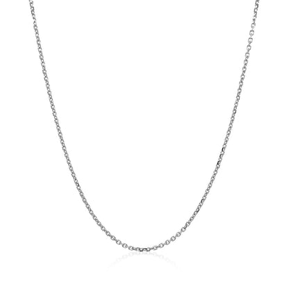 14k White Gold Diamond Cut Cable Link Chain (1.10 mm)-Teresa&#39;s Fashionista LLC