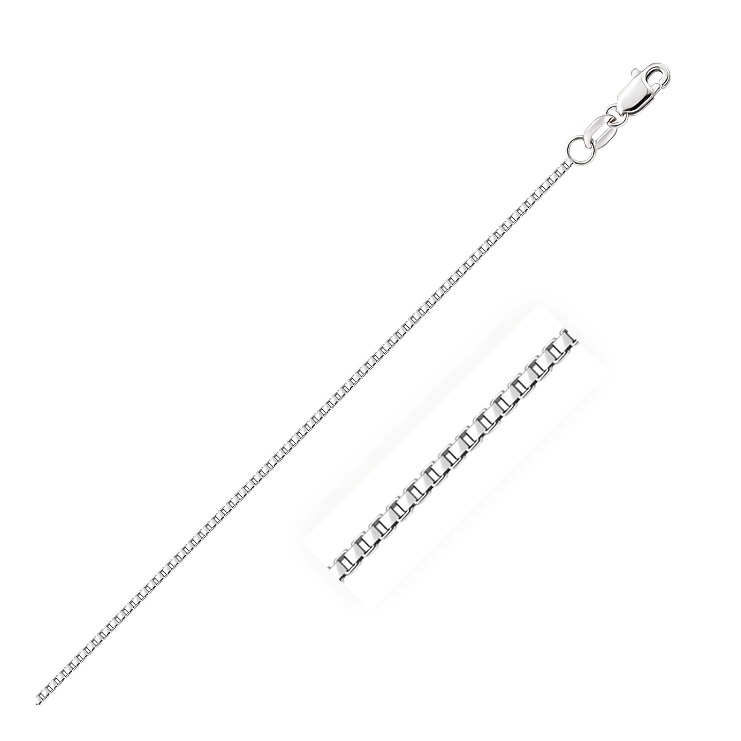 14k White Gold Octagonal Box Chain (1.00 mm)-Teresa&#39;s Fashionista LLC