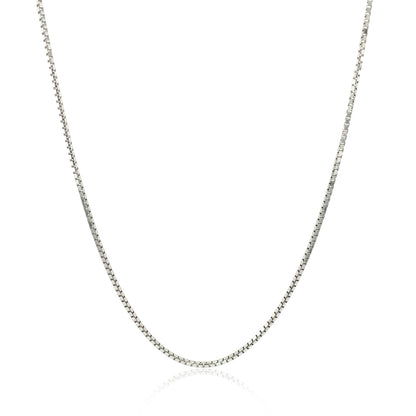 14k White Gold Octagonal Box Chain (1.00 mm)-Teresa&#39;s Fashionista LLC