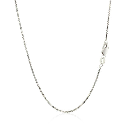 14k White Gold Octagonal Box Chain (1.00 mm)-Teresa&#39;s Fashionista LLC