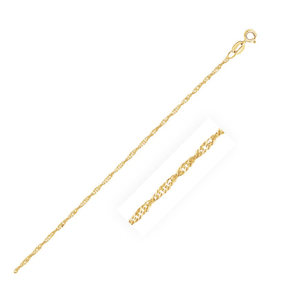 14k Yellow Gold Singapore Chain (1.30 mm)