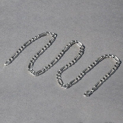 14k White Gold Solid Figaro Chain (4.50 mm)-Teresa&#39;s Fashionista LLC