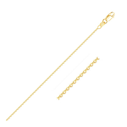 14k Yellow Gold Round Cable Link Chain (1.20 mm)