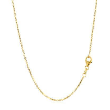 14k Yellow Gold Round Cable Link Chain (1.20 mm)