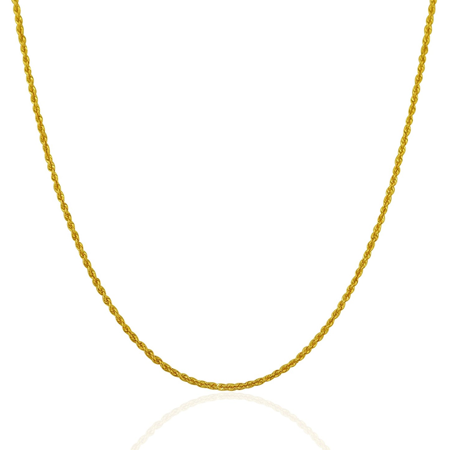 14k Yellow Gold Solid Rope Chain (1.30 mm)-Teresa&#39;s Fashionista LLC