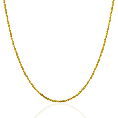 14k Yellow Gold Solid Rope Chain (1.30 mm)-Teresa&#39;s Fashionista LLC