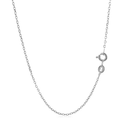 14k White Gold Faceted Cable Link Chain (1.2 mm)