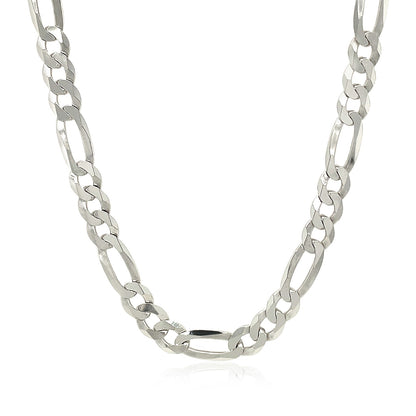 Rhodium Plated Sterling Silver Figaro Style Chain (5.40 mm)-Teresa&#39;s Fashionista LLC